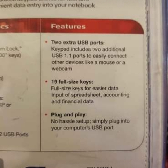 Targus numeric keypad with 2 USB ports, NEW - Picture 3 of 5